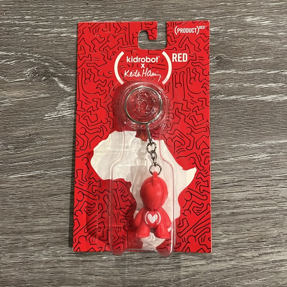 NEW SEALED Kidrobot X Keith Haring RED Keyring / keychain Product Red Key Chain